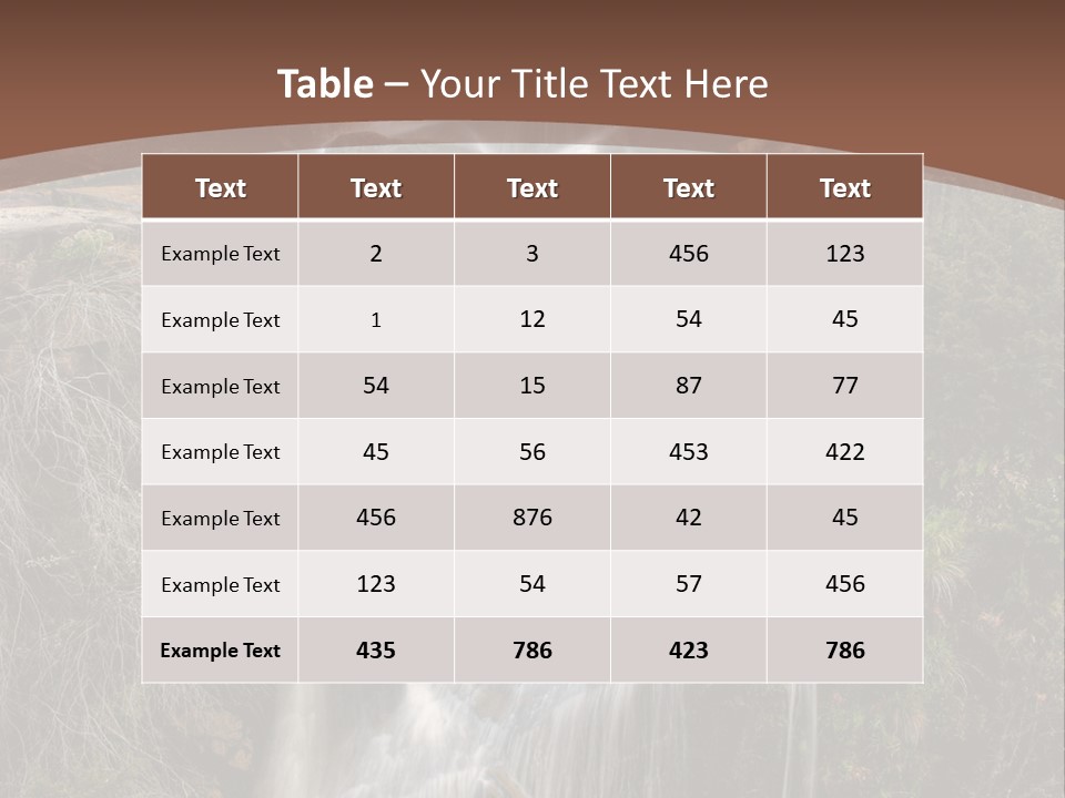 Beautiful Waterfall On Small Forest River In The Canberra Region PowerPoint Template