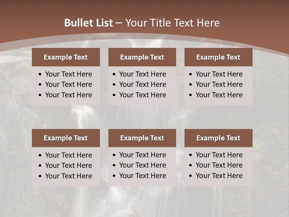 Beautiful Waterfall On Small Forest River In The Canberra Region PowerPoint Template