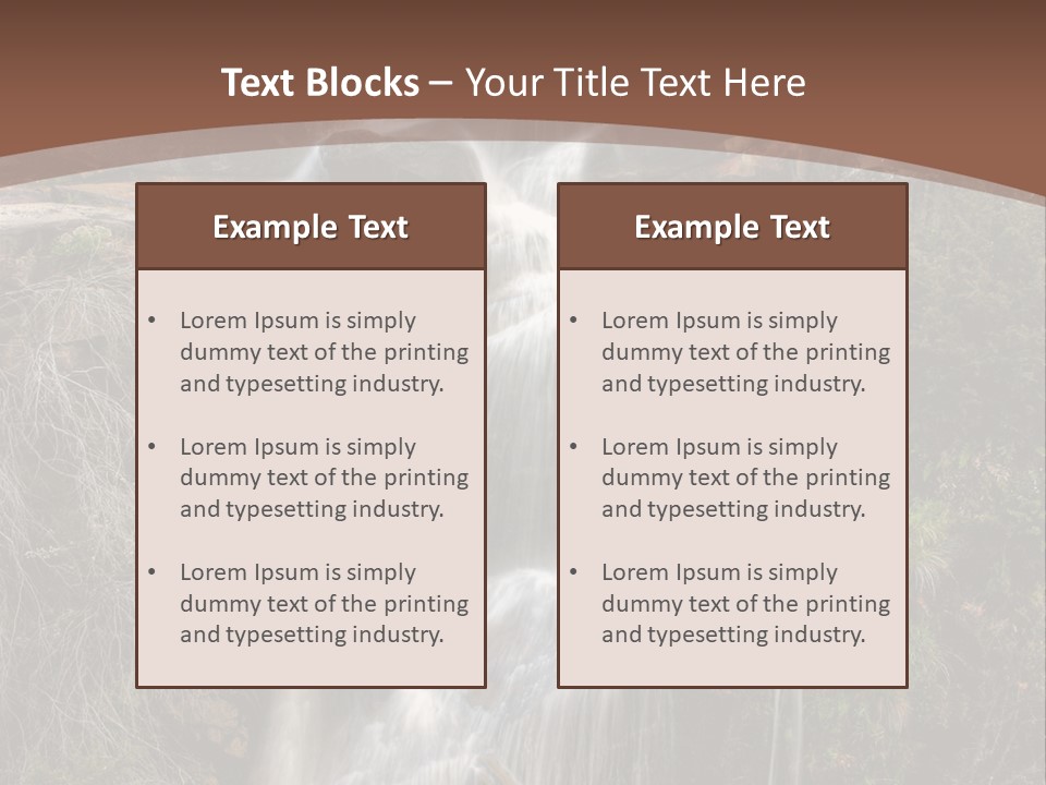 Beautiful Waterfall On Small Forest River In The Canberra Region PowerPoint Template