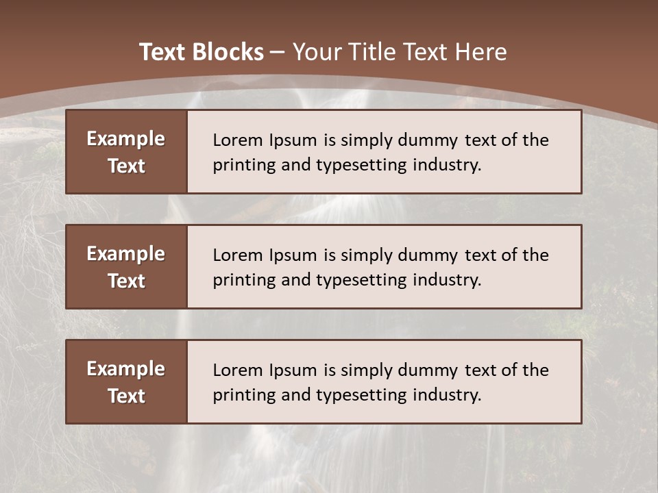 Beautiful Waterfall On Small Forest River In The Canberra Region PowerPoint Template