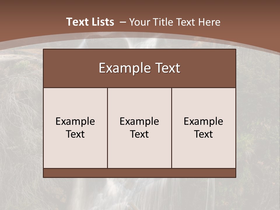 Beautiful Waterfall On Small Forest River In The Canberra Region PowerPoint Template