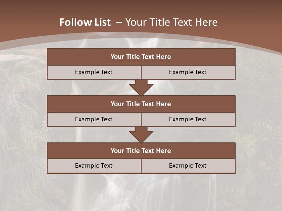 Beautiful Waterfall On Small Forest River In The Canberra Region PowerPoint Template