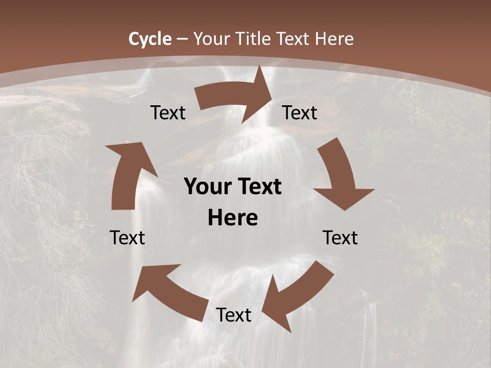 Beautiful Waterfall On Small Forest River In The Canberra Region PowerPoint Template