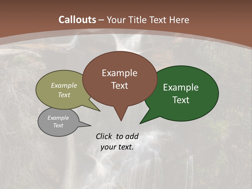 Beautiful Waterfall On Small Forest River In The Canberra Region PowerPoint Template