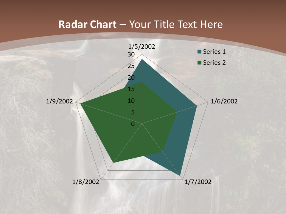 Beautiful Waterfall On Small Forest River In The Canberra Region PowerPoint Template