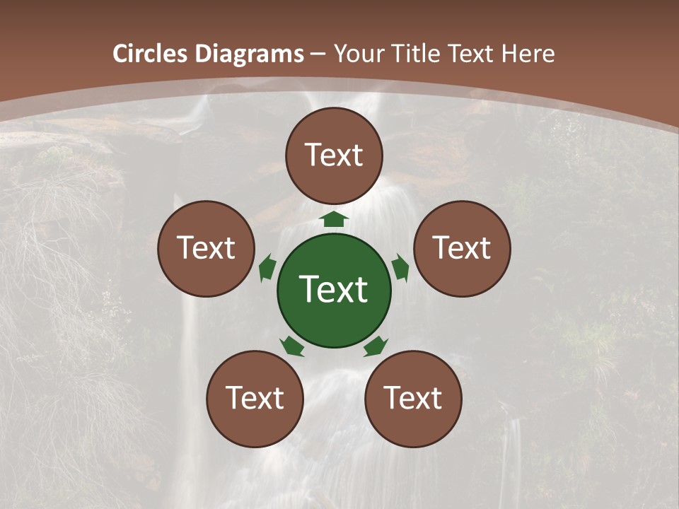 Beautiful Waterfall On Small Forest River In The Canberra Region PowerPoint Template