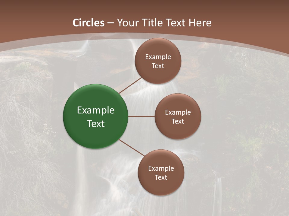 Beautiful Waterfall On Small Forest River In The Canberra Region PowerPoint Template