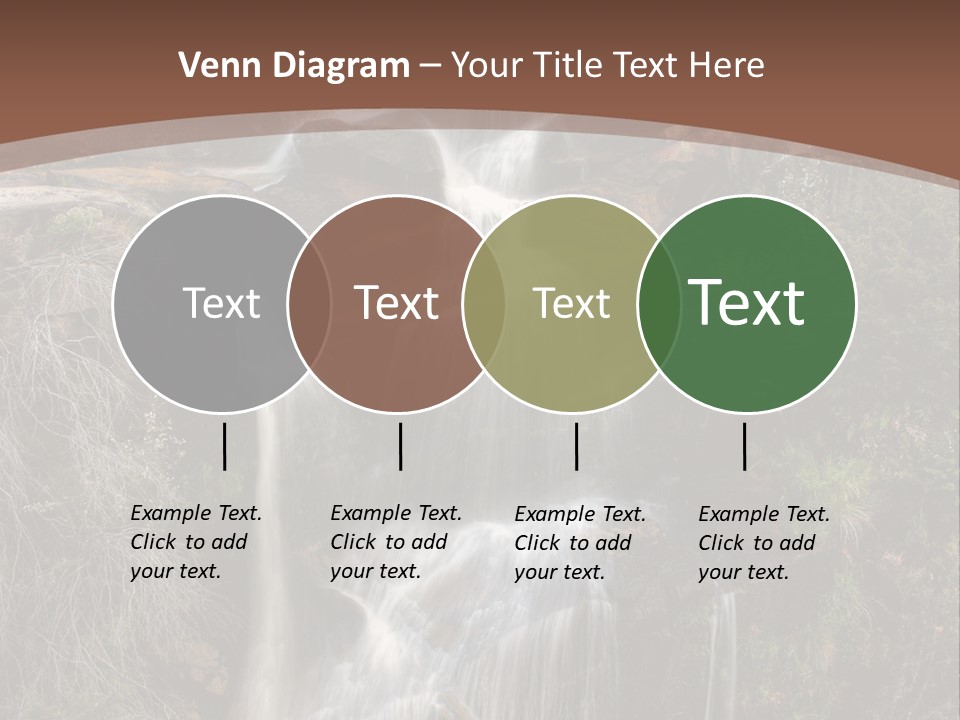 Beautiful Waterfall On Small Forest River In The Canberra Region PowerPoint Template