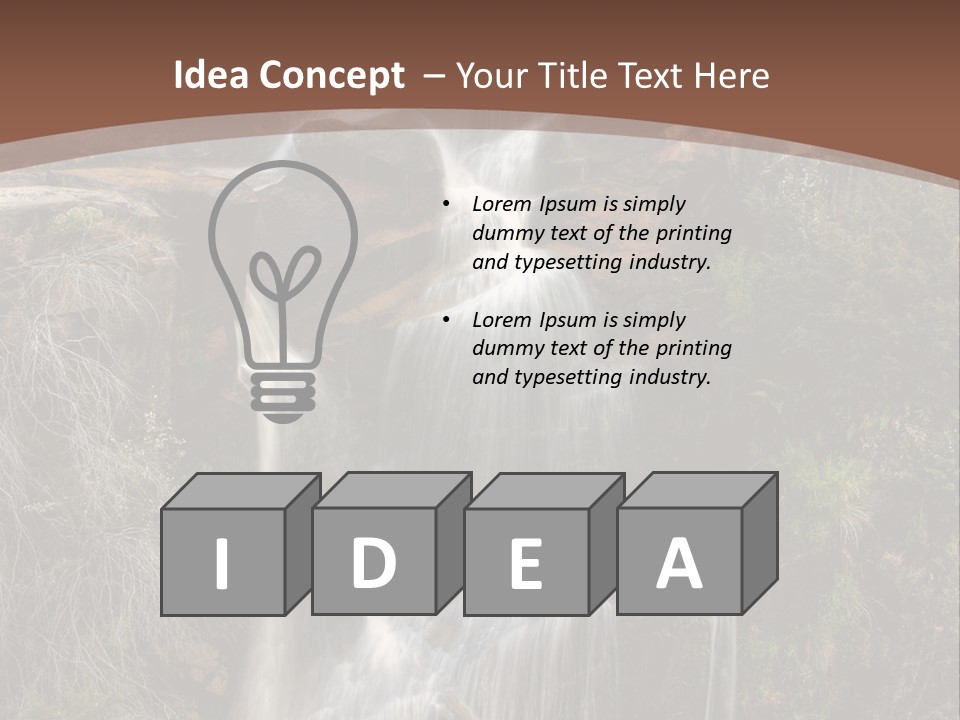 Beautiful Waterfall On Small Forest River In The Canberra Region PowerPoint Template