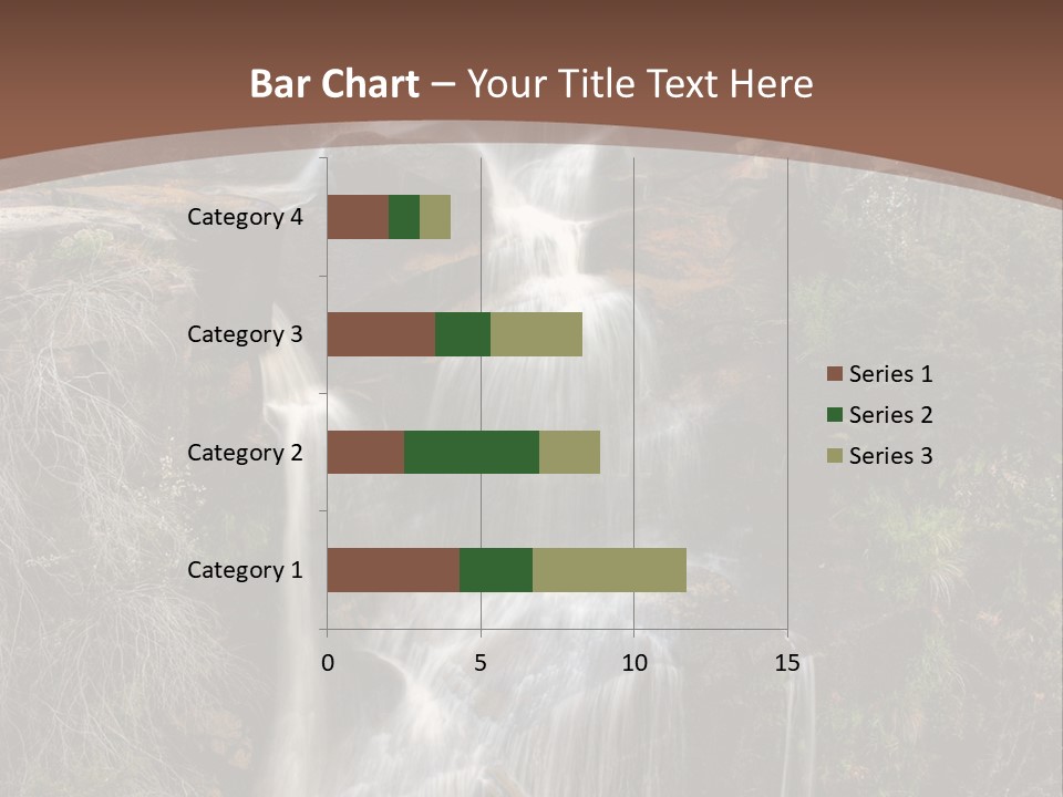 Beautiful Waterfall On Small Forest River In The Canberra Region PowerPoint Template