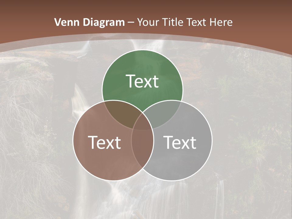 Beautiful Waterfall On Small Forest River In The Canberra Region PowerPoint Template