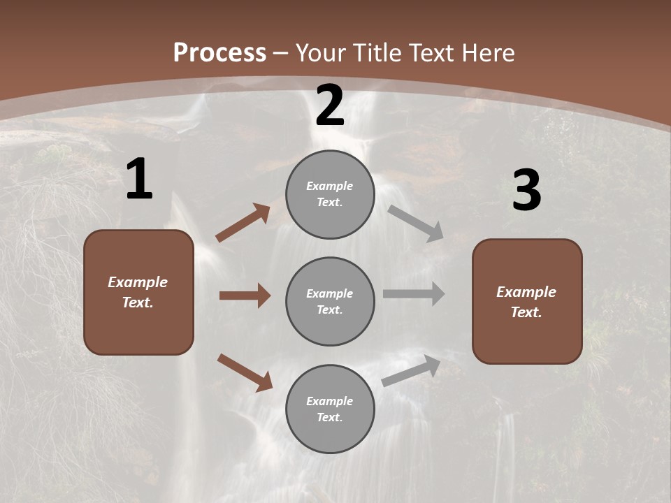 Beautiful Waterfall On Small Forest River In The Canberra Region PowerPoint Template