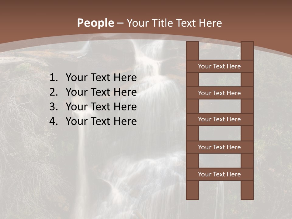 Beautiful Waterfall On Small Forest River In The Canberra Region PowerPoint Template