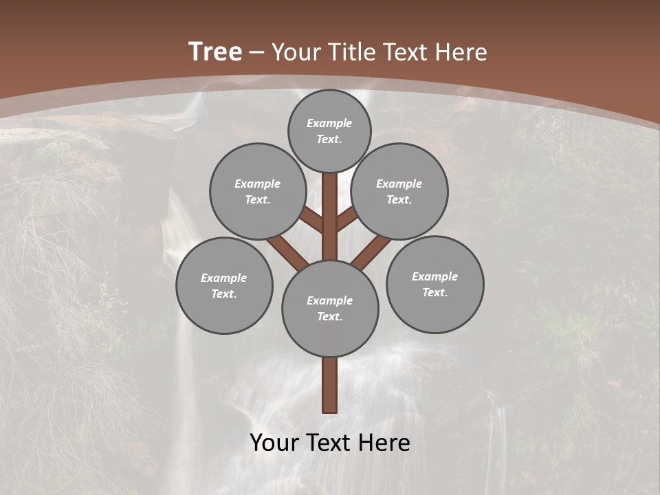 Beautiful Waterfall On Small Forest River In The Canberra Region PowerPoint Template