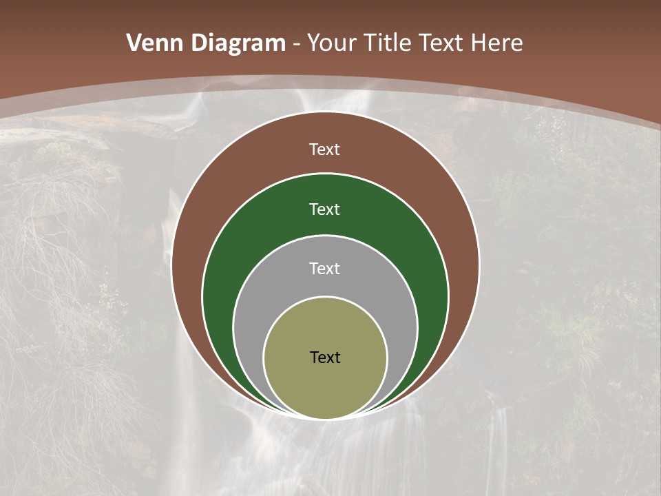 Beautiful Waterfall On Small Forest River In The Canberra Region PowerPoint Template