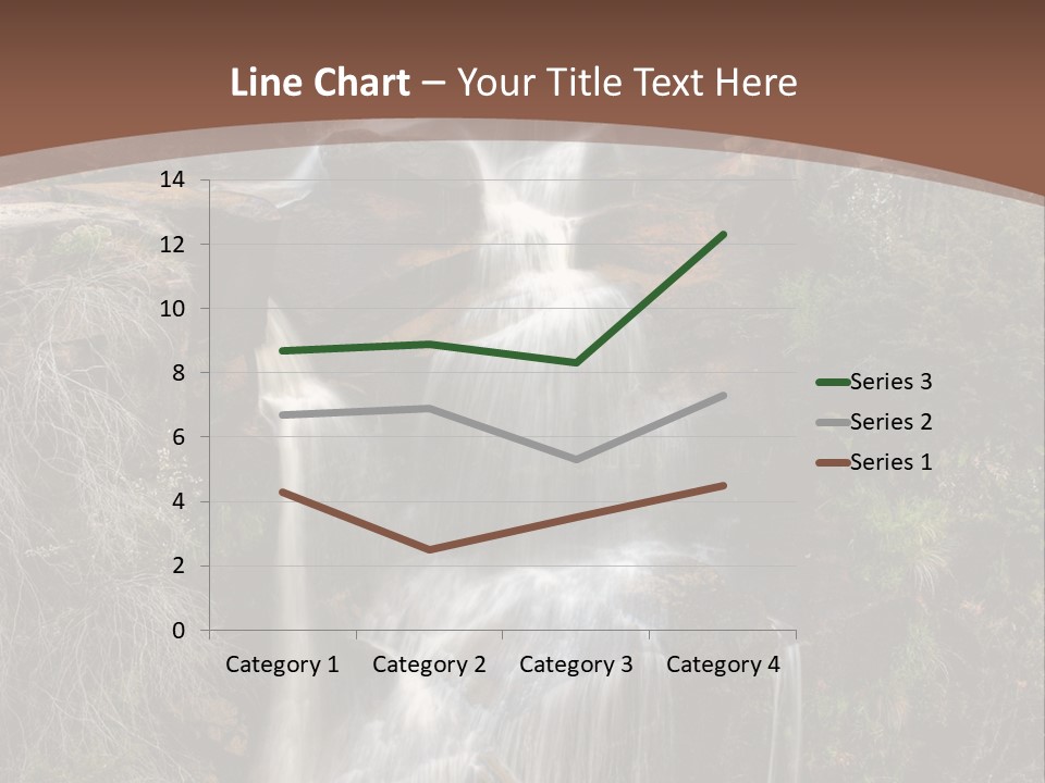 Beautiful Waterfall On Small Forest River In The Canberra Region PowerPoint Template