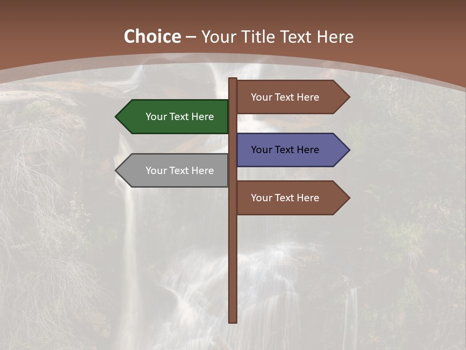 Beautiful Waterfall On Small Forest River In The Canberra Region PowerPoint Template