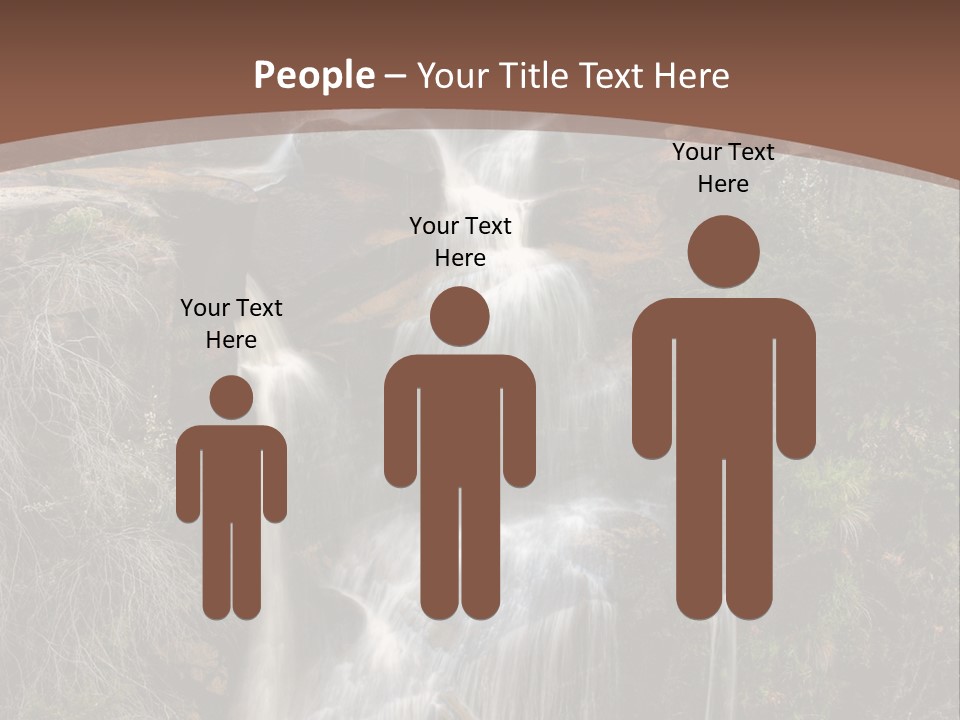 Beautiful Waterfall On Small Forest River In The Canberra Region PowerPoint Template