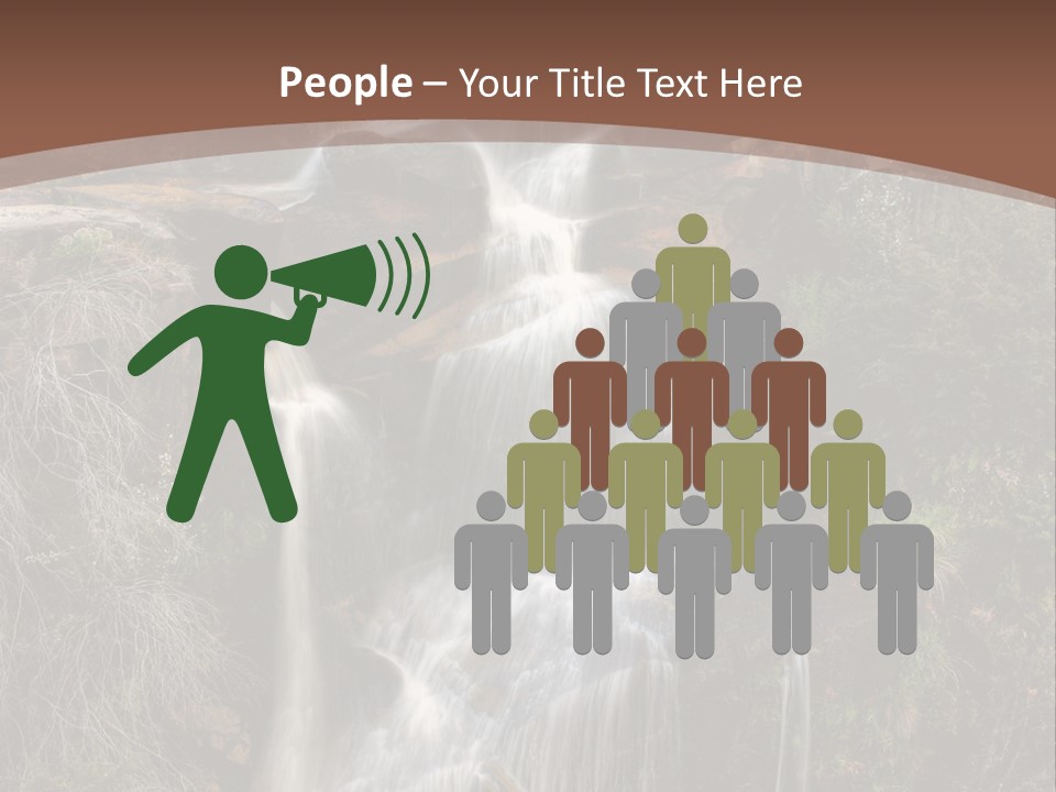 Beautiful Waterfall On Small Forest River In The Canberra Region PowerPoint Template