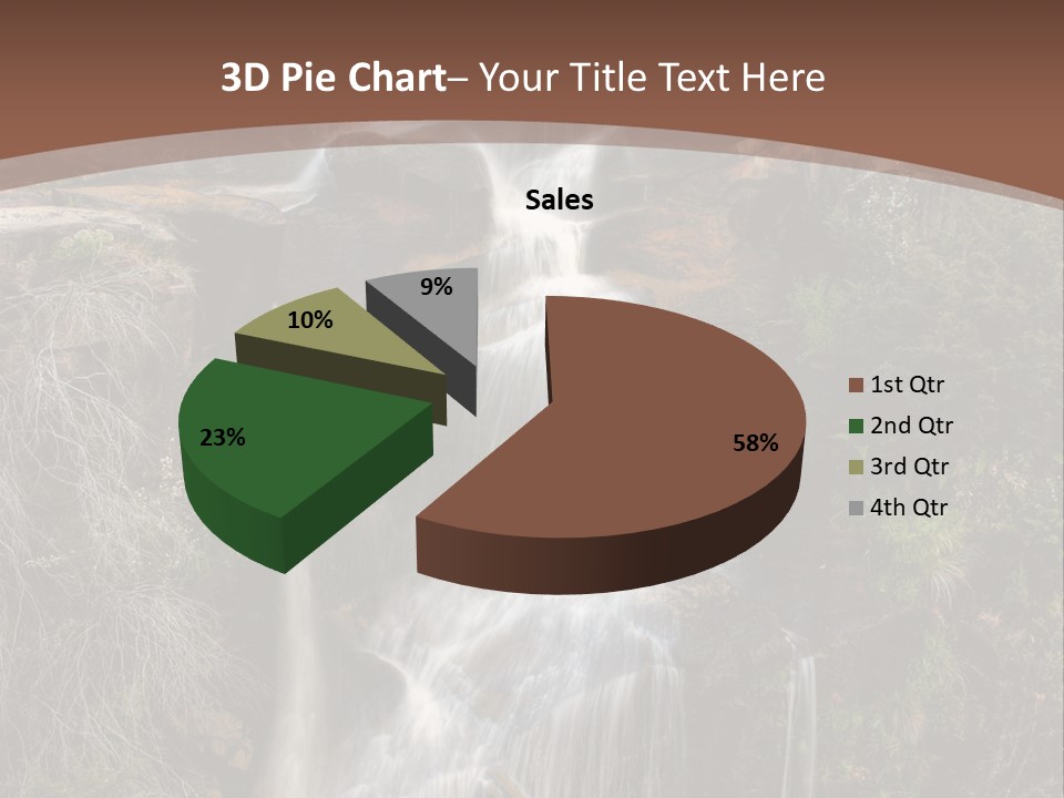 Beautiful Waterfall On Small Forest River In The Canberra Region PowerPoint Template