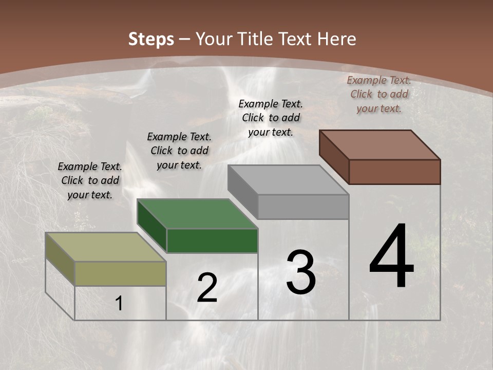 Beautiful Waterfall On Small Forest River In The Canberra Region PowerPoint Template