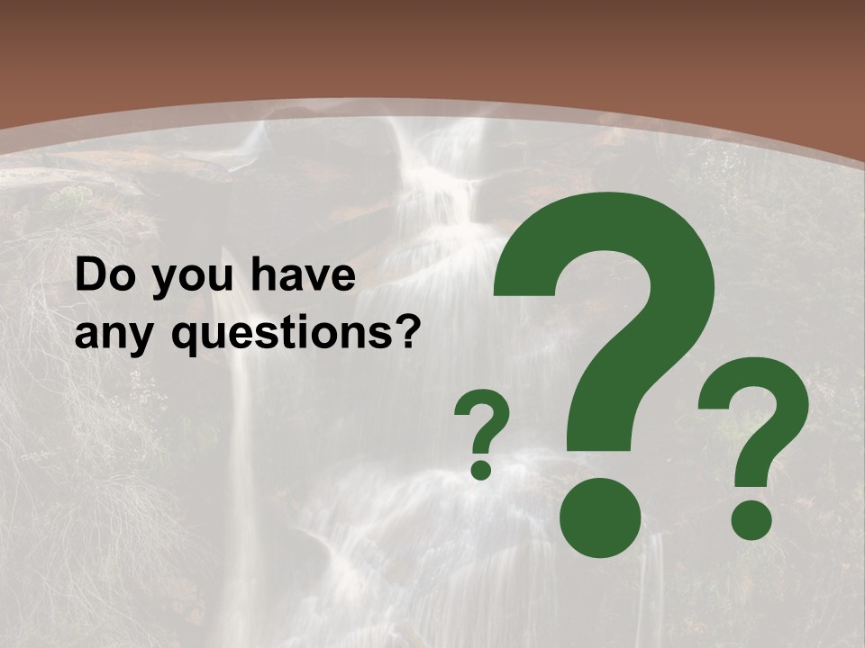 Beautiful Waterfall On Small Forest River In The Canberra Region PowerPoint Template