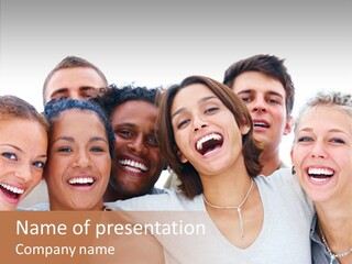 A Group Of People Standing Together With Their Mouths Open PowerPoint Template