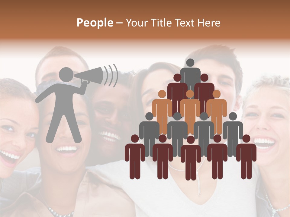 A Group Of People Standing Together With Their Mouths Open PowerPoint Template