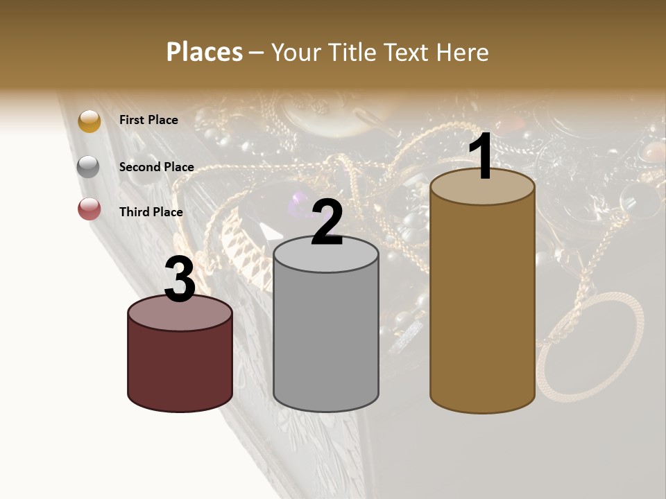 Wooden Treasure Chest With Valuables,Clipping Path PowerPoint Template