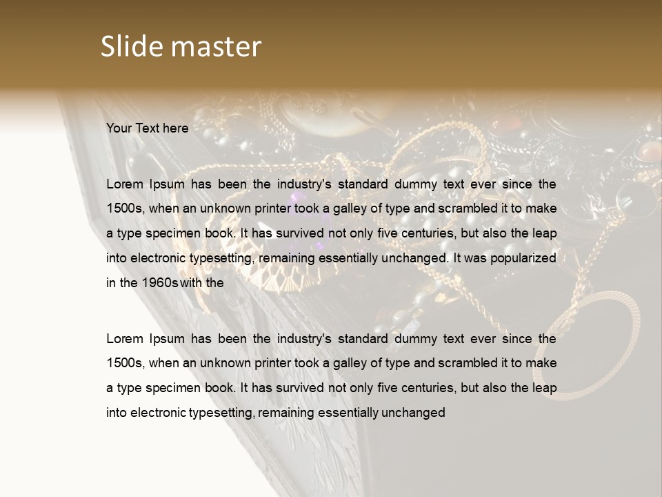 Wooden Treasure Chest With Valuables,Clipping Path PowerPoint Template