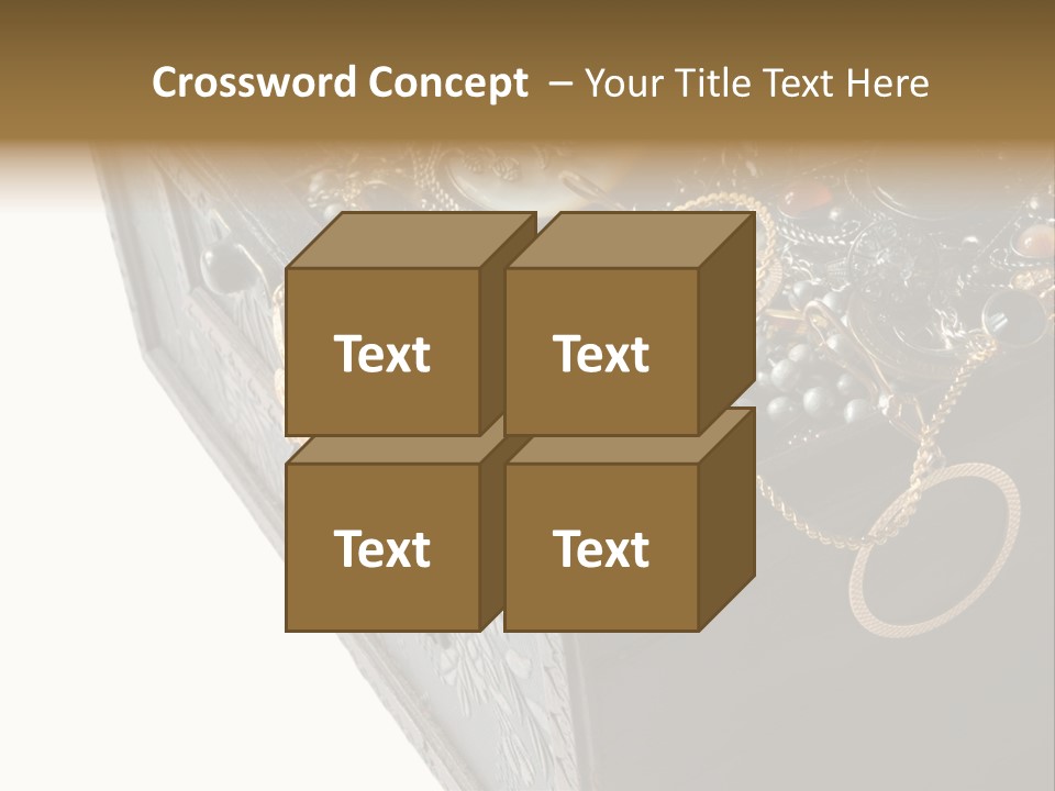 Wooden Treasure Chest With Valuables,Clipping Path PowerPoint Template