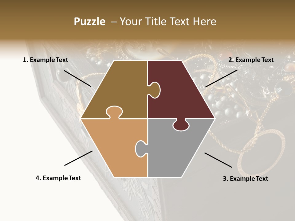 Wooden Treasure Chest With Valuables,Clipping Path PowerPoint Template