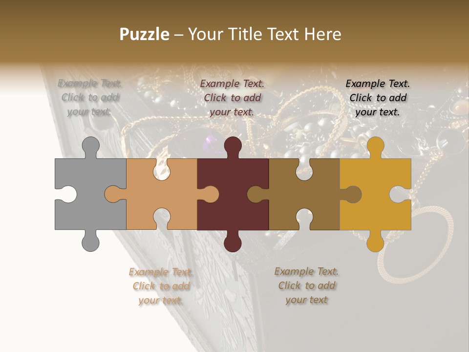 Wooden Treasure Chest With Valuables,Clipping Path PowerPoint Template