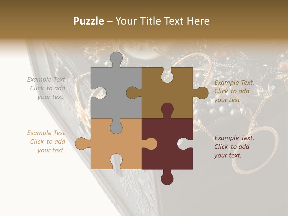 Wooden Treasure Chest With Valuables,Clipping Path PowerPoint Template