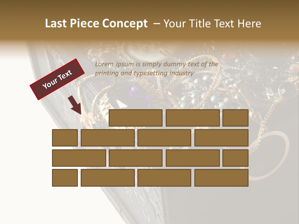 Wooden Treasure Chest With Valuables,Clipping Path PowerPoint Template