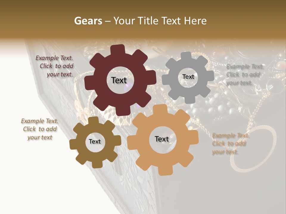 Wooden Treasure Chest With Valuables,Clipping Path PowerPoint Template