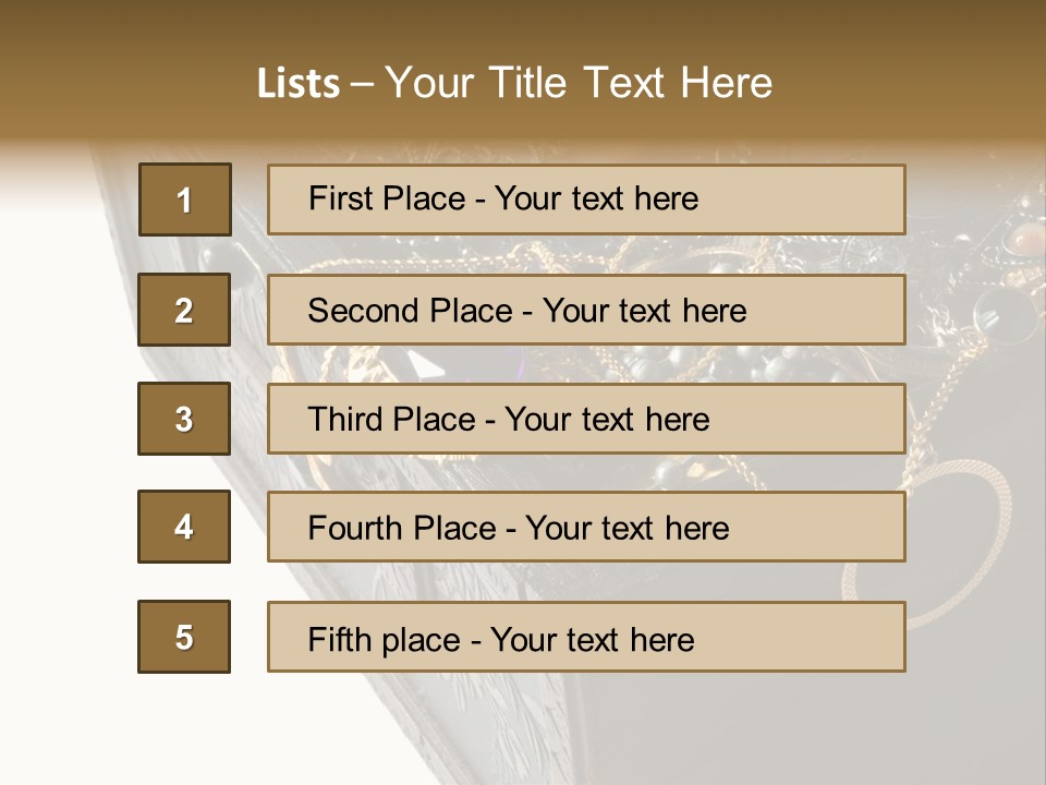 Wooden Treasure Chest With Valuables,Clipping Path PowerPoint Template