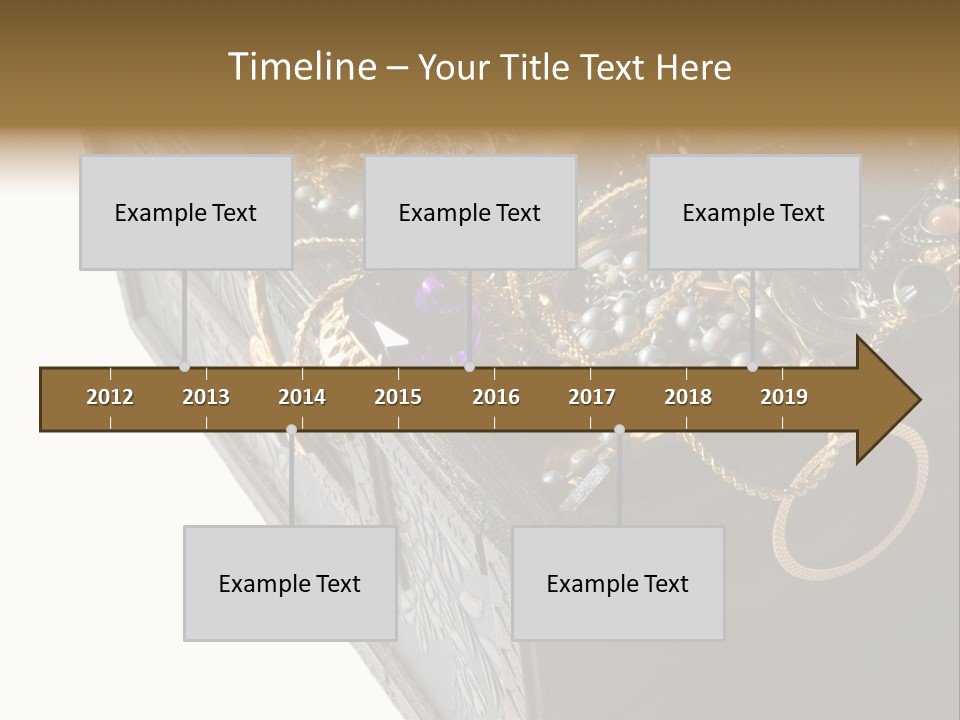 Wooden Treasure Chest With Valuables,Clipping Path PowerPoint Template