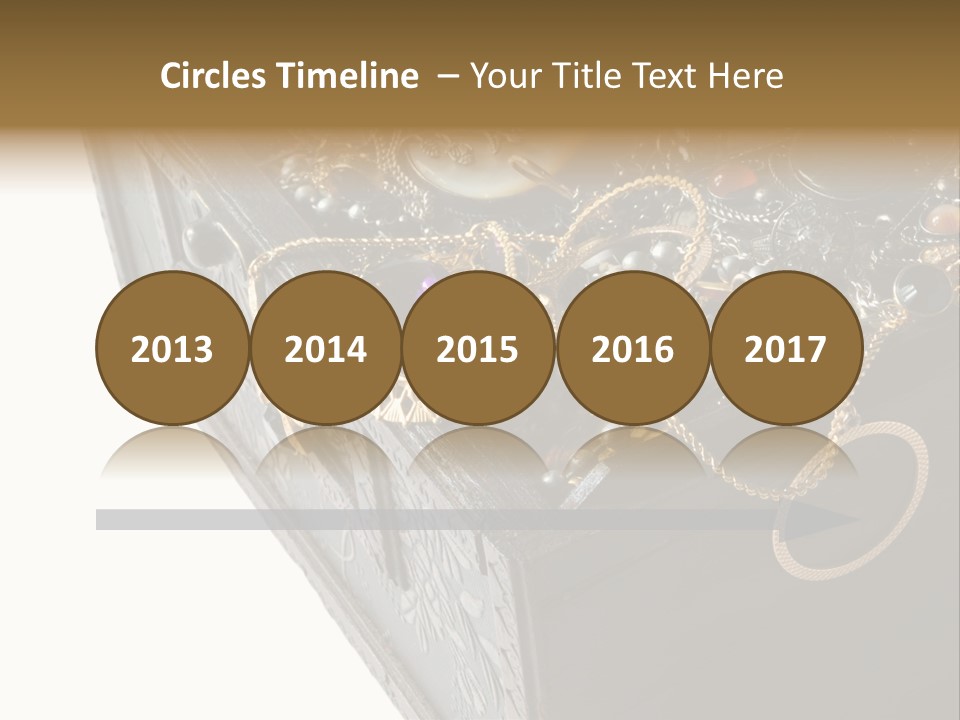 Wooden Treasure Chest With Valuables,Clipping Path PowerPoint Template