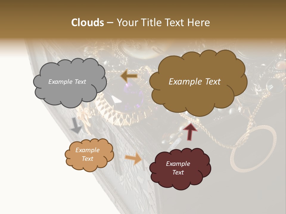 Wooden Treasure Chest With Valuables,Clipping Path PowerPoint Template