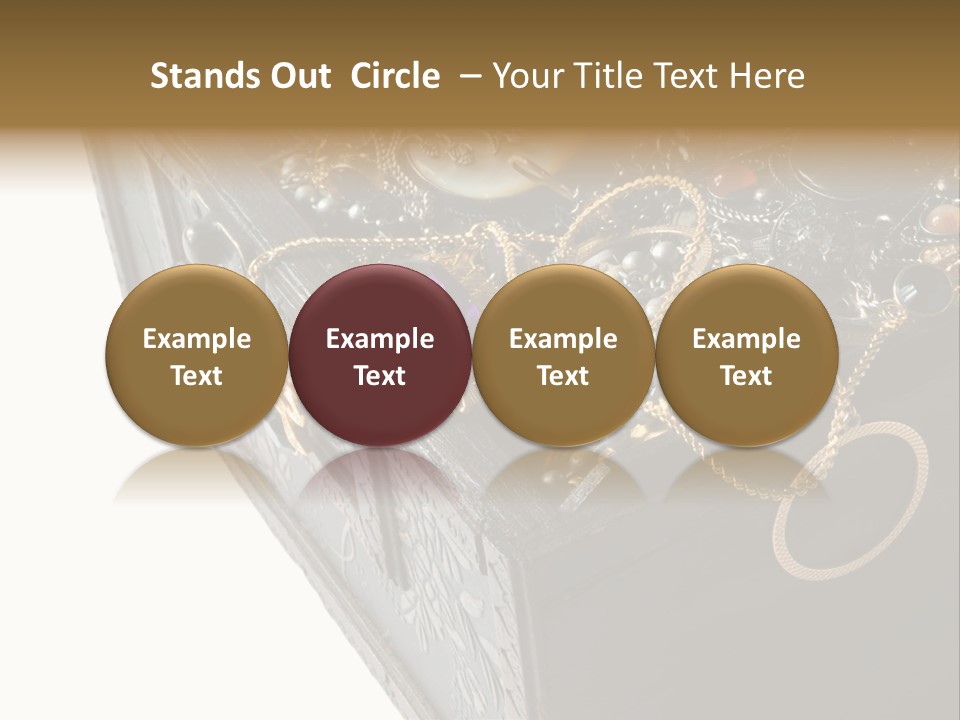 Wooden Treasure Chest With Valuables,Clipping Path PowerPoint Template