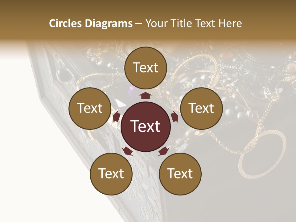 Wooden Treasure Chest With Valuables,Clipping Path PowerPoint Template