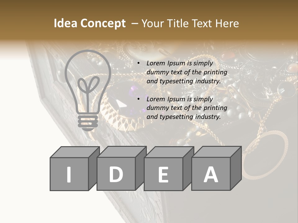 Wooden Treasure Chest With Valuables,Clipping Path PowerPoint Template