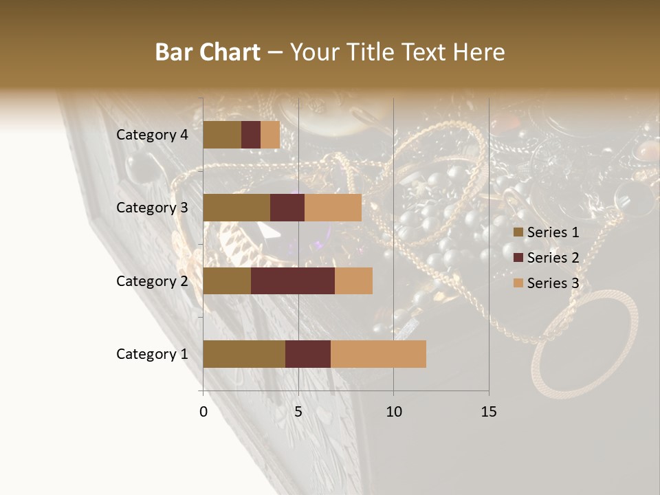Wooden Treasure Chest With Valuables,Clipping Path PowerPoint Template