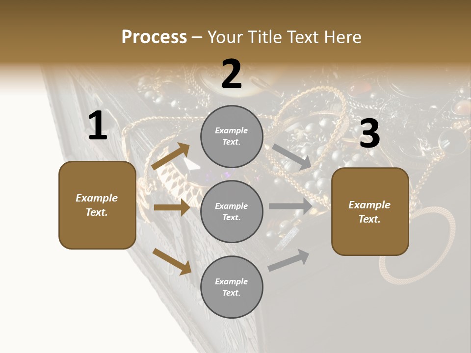 Wooden Treasure Chest With Valuables,Clipping Path PowerPoint Template