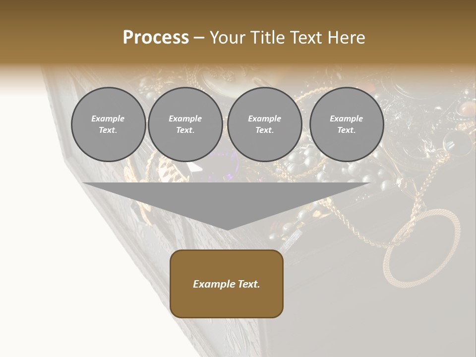 Wooden Treasure Chest With Valuables,Clipping Path PowerPoint Template