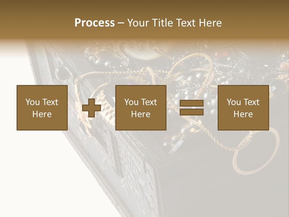 Wooden Treasure Chest With Valuables,Clipping Path PowerPoint Template