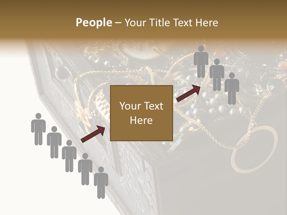 Wooden Treasure Chest With Valuables,Clipping Path PowerPoint Template