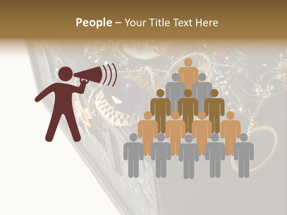 Wooden Treasure Chest With Valuables,Clipping Path PowerPoint Template