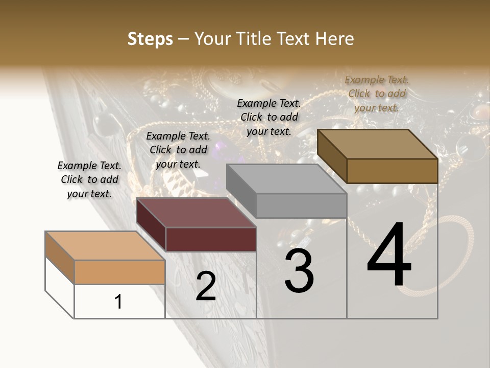 Wooden Treasure Chest With Valuables,Clipping Path PowerPoint Template